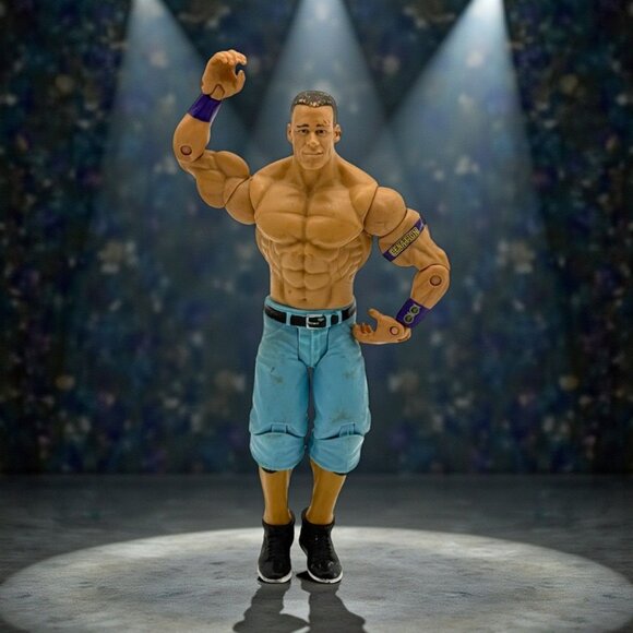 WWE Other - WWE John Cena Action Figure 6" Poseable Collectible With Purple Armbands & Denim